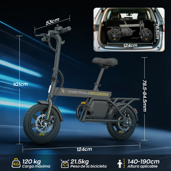 Bicicletas, Bicicleta Eléctrica Honey Whale Mod: B20 . - Imagen 4